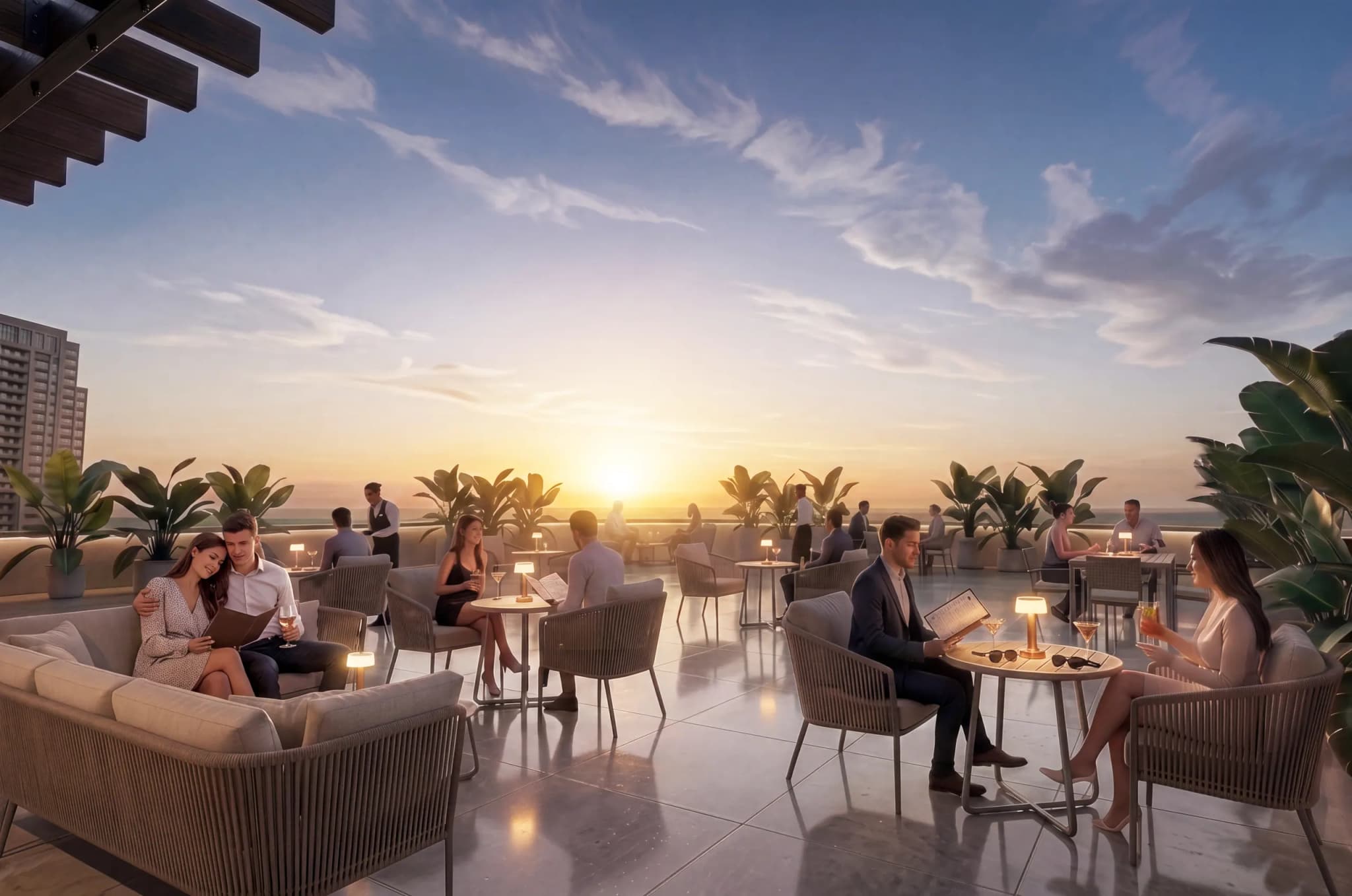 Rooftop al atardecer